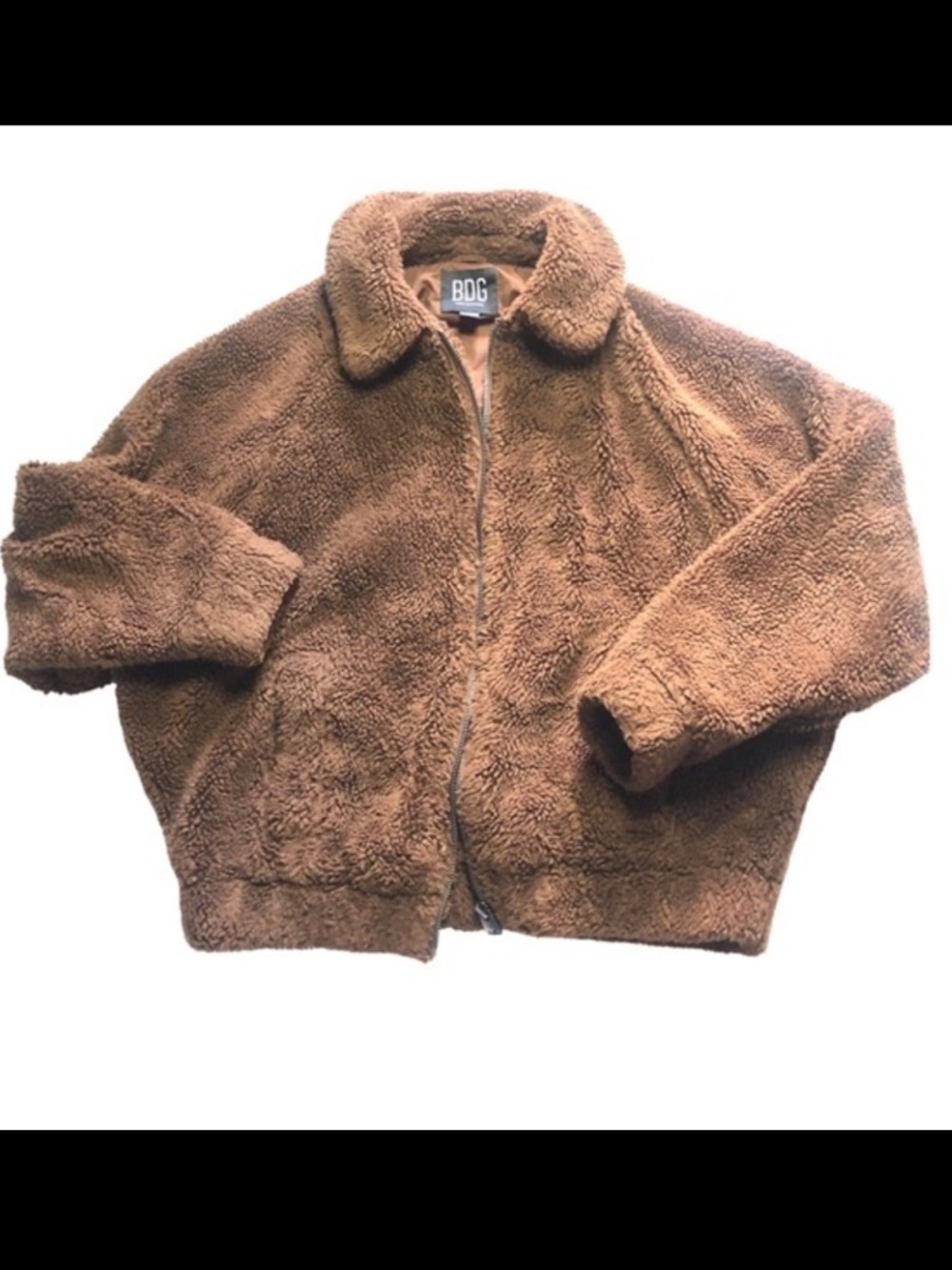 BDG brown oversized teddy jacket size s